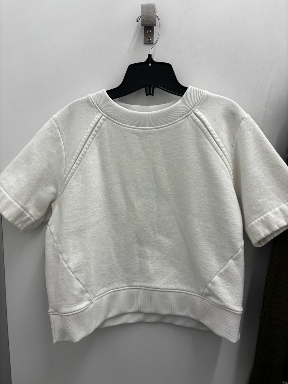 Acne White Short-Sleeve Crewneck Sweatshirt